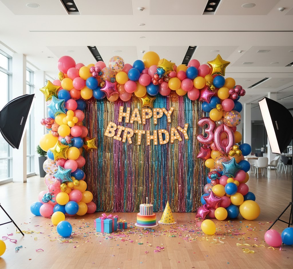 Birthday party photo zone