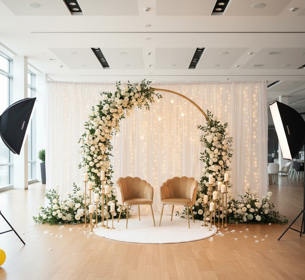 Wedding themed photo zone