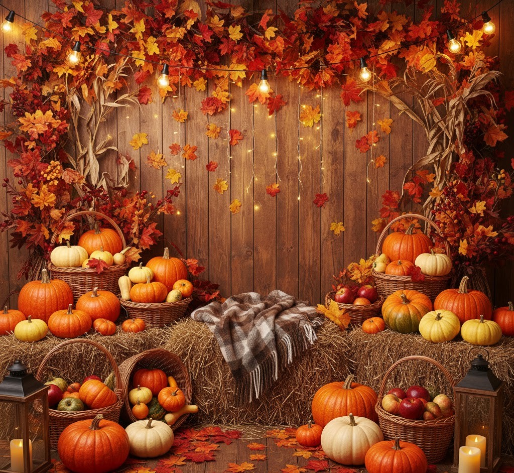 Autumn themed photo zone