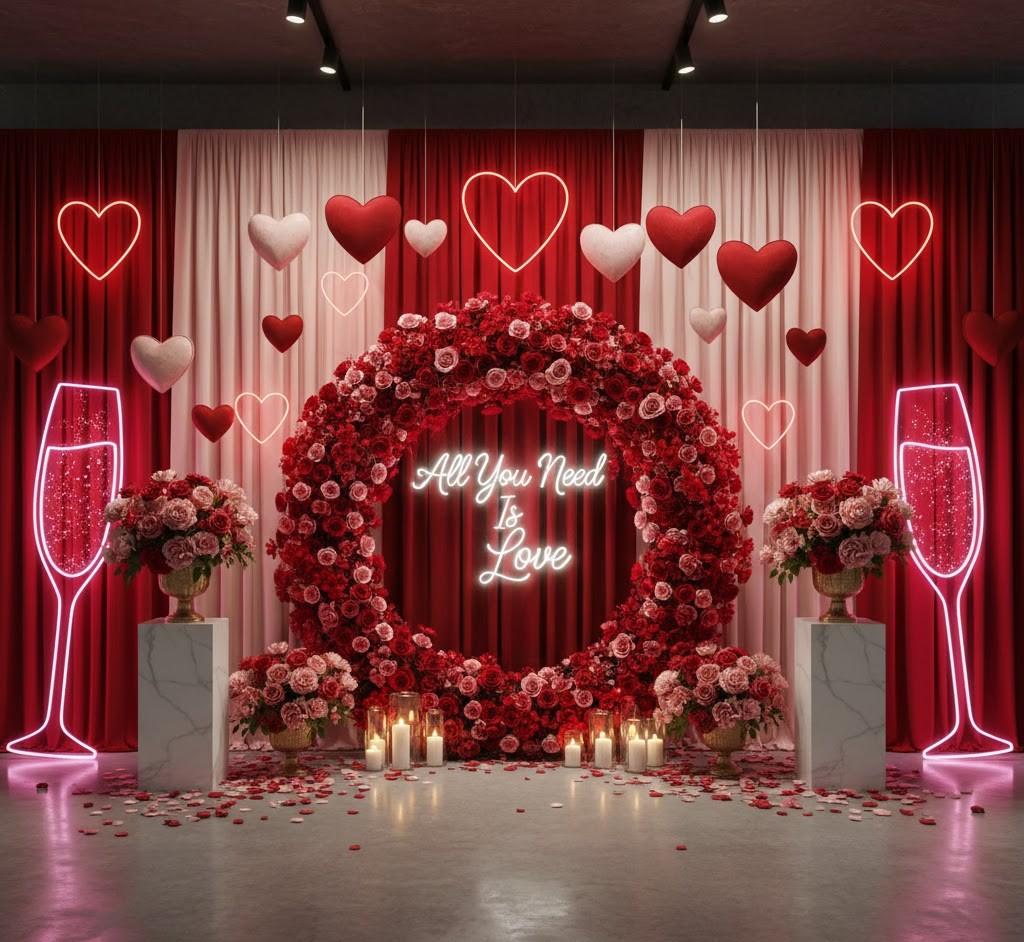 Valentine themed photo zone