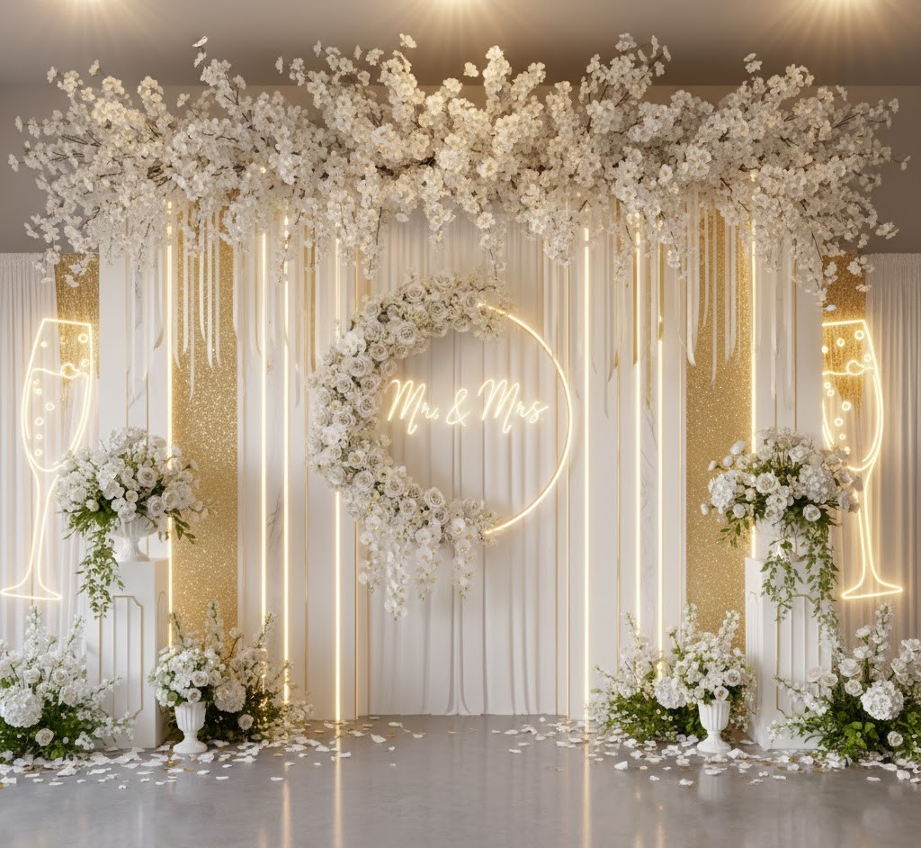 Wedding themed photo zone